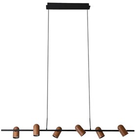 Pendente Metal Preto Madeira Forest