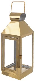 Lanterna Luminária Decorativa em Metal Dourado 38x14 cm - D'Rossi