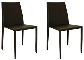 Kit 2 Cadeiras Decorativas Sala e Cozinha Karma PVC Marrom G56 - Gran Belo