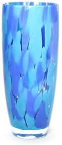 Vaso AD3 Multicor Azul e Água-marinha Murano Cristais Cadoro