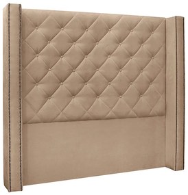 Cabeceira Cama Box Queen 160cm e Recamier Vicenza Suede Bege S04 - D'Rossi