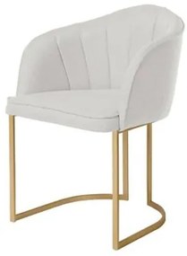 Cadeira Beverly Linho Mescla Cru Base Dourado 55cm  -70682 Sun Hose