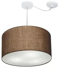 Lustre Pendente Cilíndrico Com Desvio Café MJ-4168 Para Mesa de Jantar e Estar