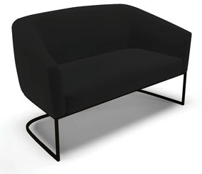 Sofá 2 Lugares Namoradeira Industrial Preto Stella Linho D03 - D'Rossi - A79 Preto