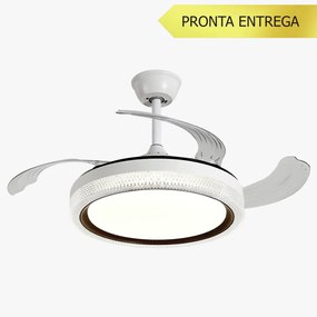 Ventilador De Teto Sagitta Branco Pás Retrátil Led 30W Multicolor Bivo...