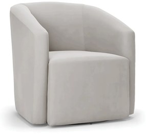 Poltrona Decorativa Base Giratória Stella Max Veludo D03 - D'Rossi - Cinza