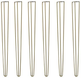 Kit 6 Pés de Metal 90 CM Hairpin Legs Aparador e Mesa de Canto Dourado G41