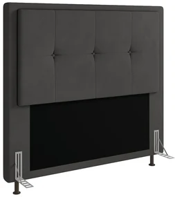 Cabeceira Ametista Para Cama Box King 195 cm Suede - D'Rossi - Grafite