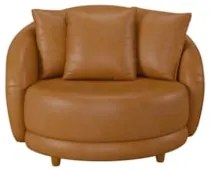 Kit 2 Poltronas Decorativa para Sala Pés Madeira Kaly Z32 Sintético Ca