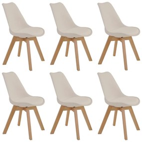 Kit 6 Cadeiras Decorativas Sala e Escritório SelfCare (PP) Nude G56 - Gran Belo