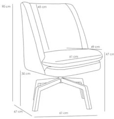 Kit 2 Poltronas Decorativas Giratórias Base Ka Madeira Pérsia Suede C-