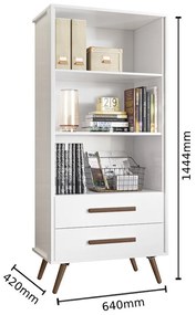 Livreiro Estante 2 Gavetas Cusco Q01 - ADJ Decor