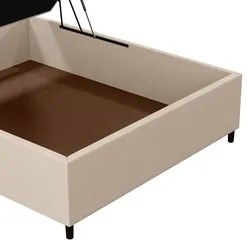 Base para Cama Box Baú Casal 138x188cm Hit I02 Suede Bege - Mpozenato