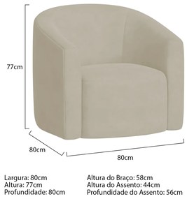 Kit 02 Poltronas Luxo Decorativa Luiza Max Linho - ADJ Decor