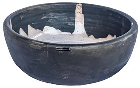 Vaso Cumbuca decorativo de cerâmica 14x08x28 - Raku Alto Brilho  Kleiner