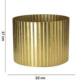 Cachepot Decorativo de Metal 3D Dourado 17x22 cm - D'Rossi