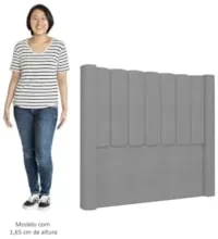 Cabeceira Casal King Cama Box 195cm Claire Z04 Veludo Cinza - Mpozenat