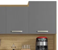 Armário de Cozinha Compacta 121cm Pádua Z06 Freijó/Gris - Mpozenato