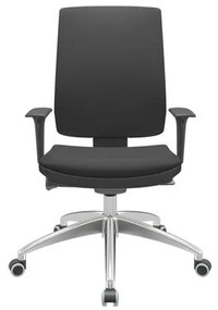 Cadeira Office Brizza Soft Aero Preto Autocompensador Base Aluminio 120cm - 63903 Sun House