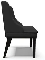 Cadeira Estofada para Sala de Jantar Base Fixa de Madeira Preto Lia Si