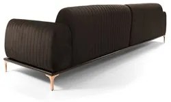 Sofá 350cm 6 Lugares com Chaise Direito Pés Gold Molino C-261 Veludo M