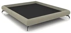 Cama Queen Base Box 158x198cm Pés de Ferro Cold P02 Linho Bege - Mpoze