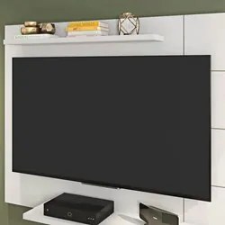 Painel Para TV Até 58 Polegadas 2 Prateleiras Cross Branco - Caemmun