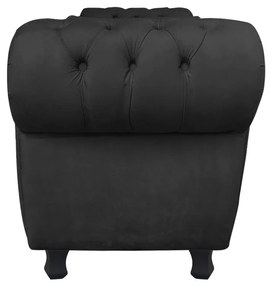 Recamier com Baú Grécia Namoradeira Calçadeira 195 cm Suede D'Rossi - Preto