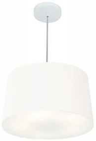 Lustre Pendente Cone Md-4247 Cúpula em Tecido 30/45x40cm Branco - Bivolt