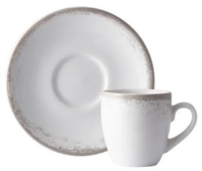 Xicara Café Com Pires 60Ml Porcelana Schmidt - Dec. Nevoa Cinza 2433