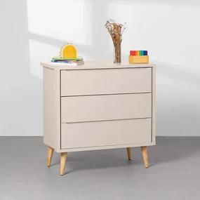 Cômoda Theo 3 Gavetas com Pés Retro Natural - Areia