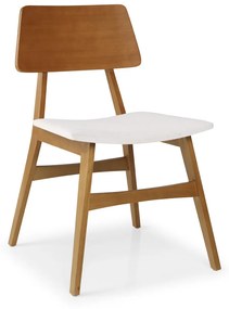 Cadeira Kaimon Assento Estofado Estrutura Madeira Tauari Design Moderno
