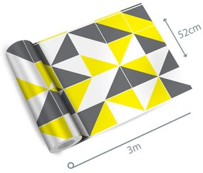 Papel de parede adesivo cinza amarelo e branco