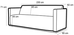 Sofá 3 Lugares Sala de Estar Hórus Bipartido 230 cm PU Sintético Preto Brilho G15 - Gran Belo