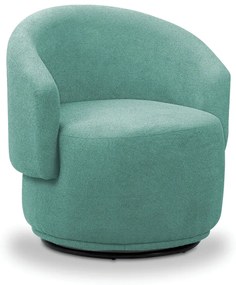Poltrona Decorativa Orgânica Giratória Névoa Bouclê Azul Turquesa E03 - D'Rossi