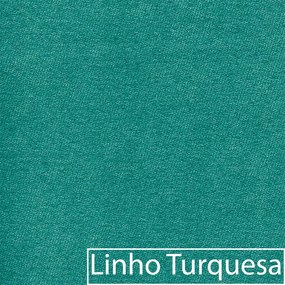 Kit Cabeceira e Calçadeira Veneza 100 cm Solteiro Linho Azul Turquesa - ADJ Decor