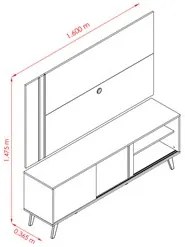 Rack Com Painel Para TV Até 65 Pol. Cronos Fendi/Naturale - Madetec