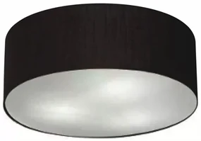 Plafon Cilíndrico Md-3057 Cúpula em Tecido 55x15cm Preto - Bivolt