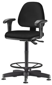 Cadeira Sky com Bracos Curvados Assento Courino Base Caixa Fixa Metalica Preta - 54821 Sun House