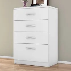 Cômoda Para Quarto 4 Gavetas Astral 02 Branco - Mpozenato