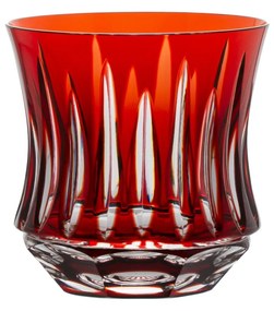 Copo de Cristal Lapidado Artesanal p/ Whisky - Vermelho - 66  Vermelho - 66