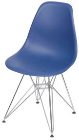Cadeira Eames Polipropileno Azul Marinho Base Cromada - 49314 Sun House
