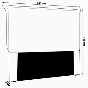 Cabeceira Decorativa King Size 1,95M Trento PU Branco G63 - Gran Belo