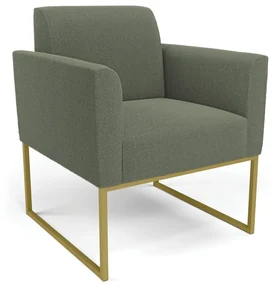 Poltrona Sala de Estar Industrial Dourado Marisa BouclĂŞ Pistache D03 - D'Rossi