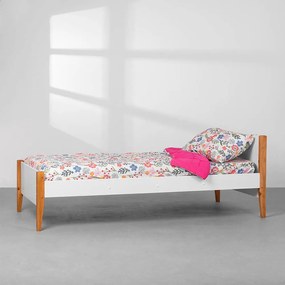 Cama Solteiro Noah com Pés Mel - Branco