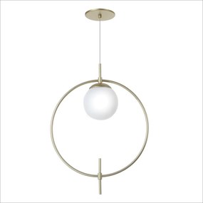 Pendente Cerchio 50,5X12X38Cm Metal Alumínio E Globo Ø12Cm 01Xg9 - Old... (PRETO / COBRE BRILHO)