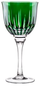 Taça de Cristal Lapidado p/ Vinho Branco 25 - Verde - 66  Verde Escuro - 66
