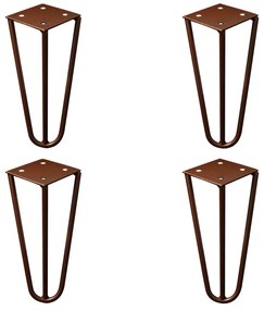 Kit 4 Pés de Metal 15 CM Hairpin Legs Mesas de Centro Puffs Bronze G41