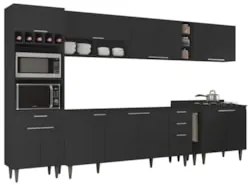 Armário de Cozinha CP07 Para Pia 180cm Pérola Z34 Preto - Mpozenat