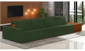 Sofá Ilha 4 Lugares Living 512cm Modulado para Sala Lary Veludo Verde K01 - D'Rossi